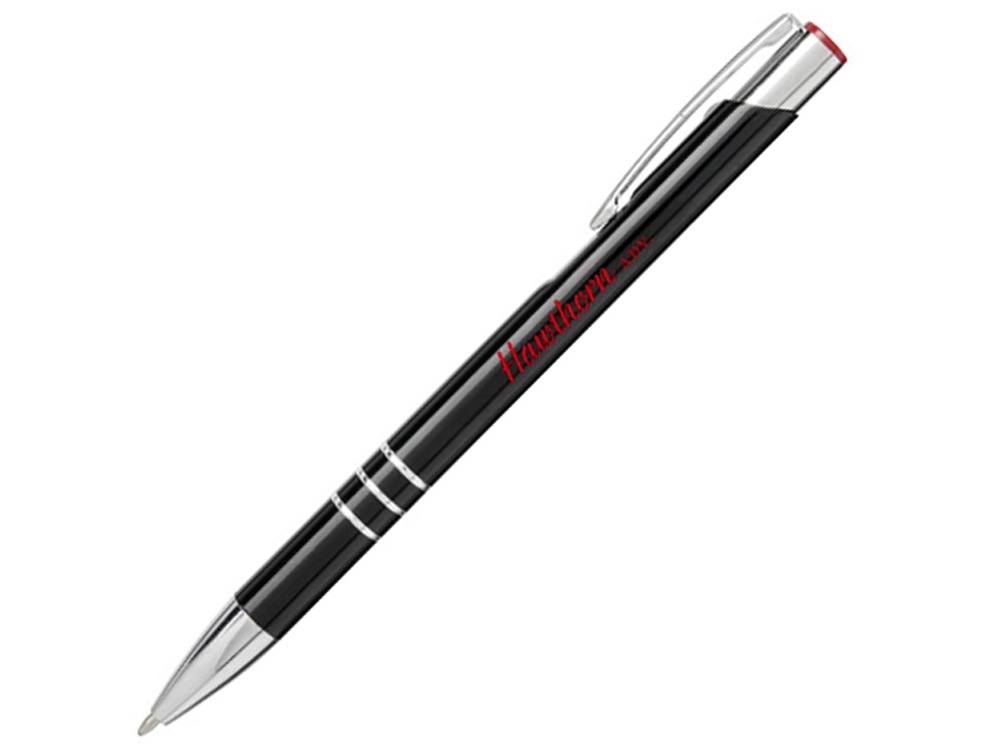 Ручка металлическая шариковая «Moneta» с цветной кнопкой, черный/красный
