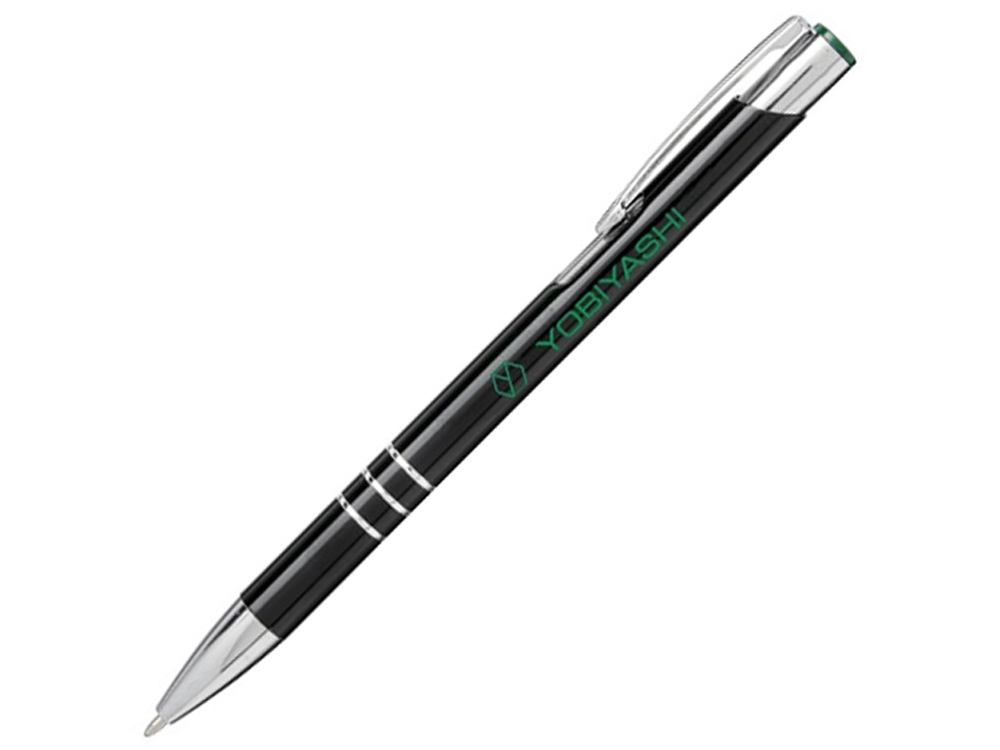 Ручка металлическая шариковая «Moneta» с цветной кнопкой, черный/св.зеленый