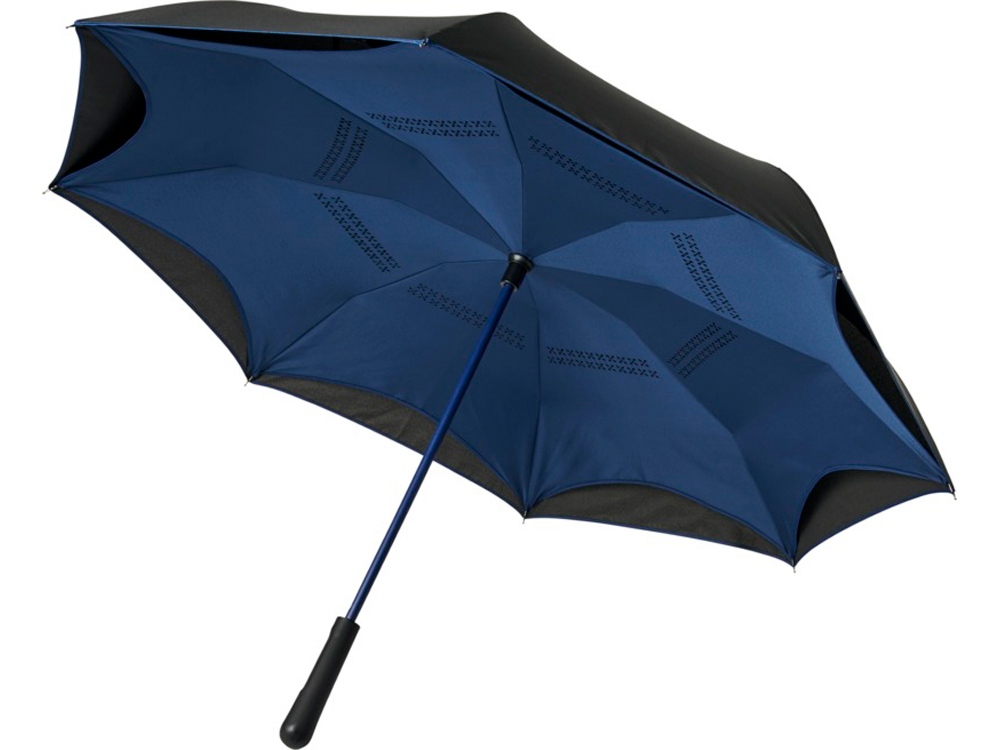 Прямой зонтик Yoon 23" с инверсной раскраской, темно-синий