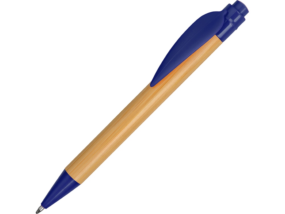 Ручка шариковая «Листок», бамбук/синий