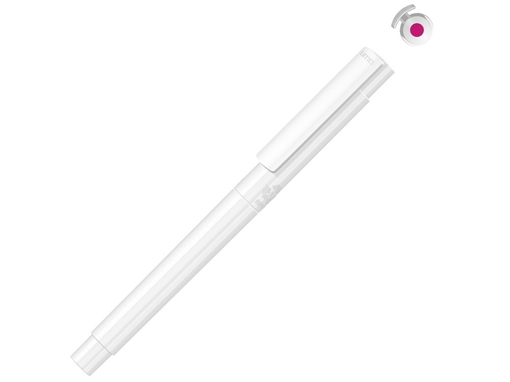 Капиллярная ручка в корпусе из переработанного материала rPET "RECYCLED PET PEN PRO FL», белый с розовыми чернилами