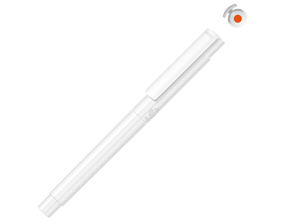 Капиллярная ручка в корпусе из переработанного материала rPET "RECYCLED PET PEN PRO FL», белый с оранжевыми чернилами