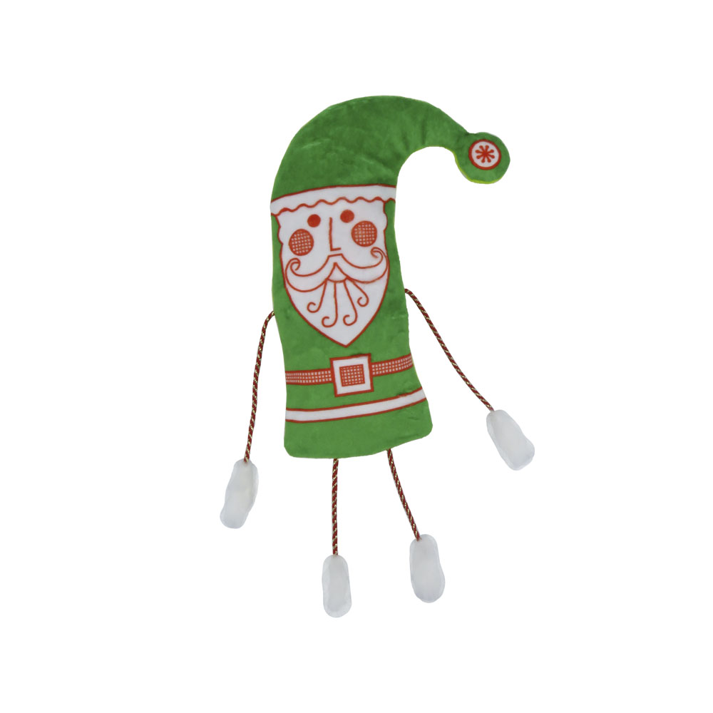 Новогодний колпачок Забавный Дед мороз текстиль(зеленый)(упаковка для конфет), Зеленый FF