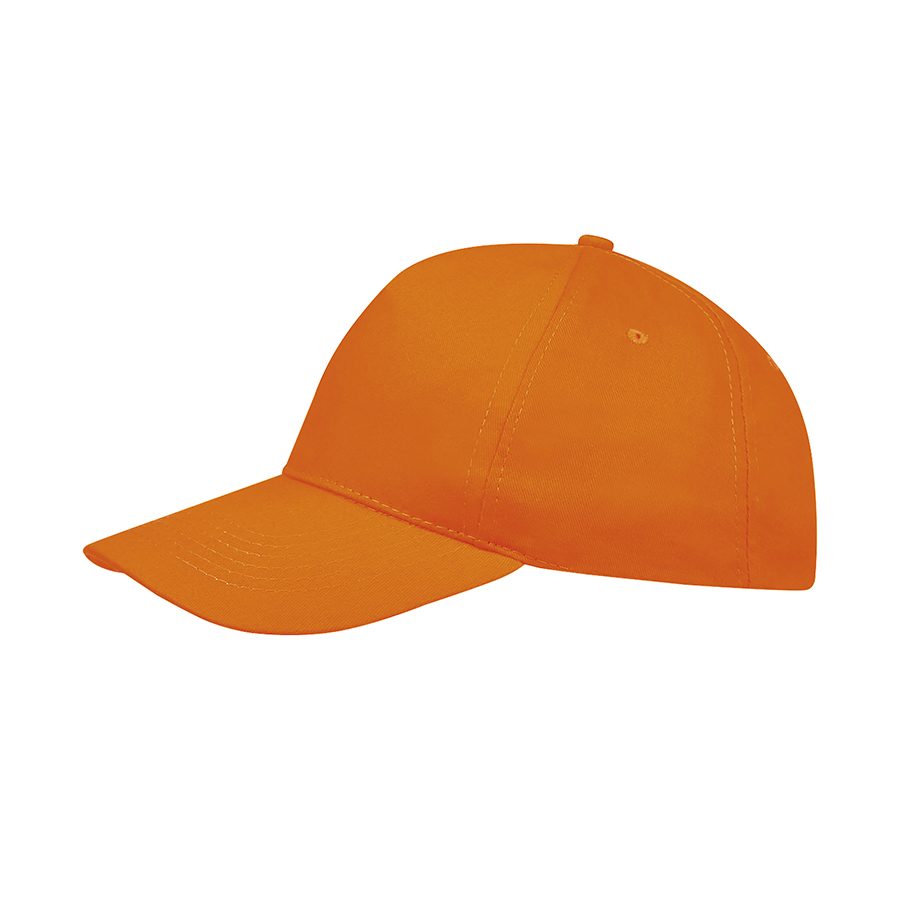 Бейсболка "SUNNY", 5 клиньев, застежка на липучке, оранжевый, 100% хлопок, плотность 180 г/м2
