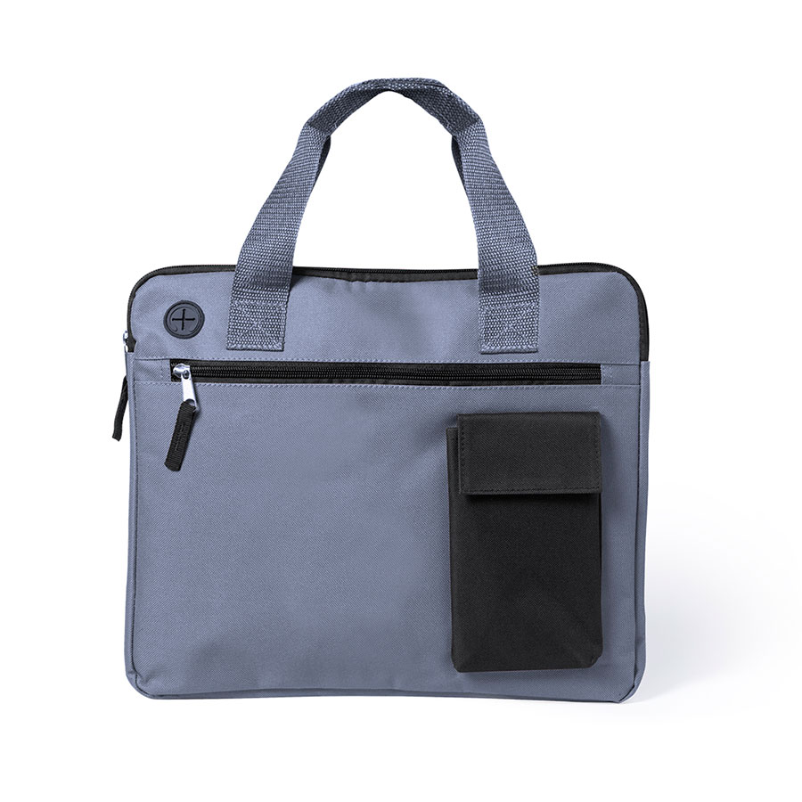 Конференц-сумка RADSON, серый/черный, 35 х 30 x 2 см, 100% полиэстер 600D