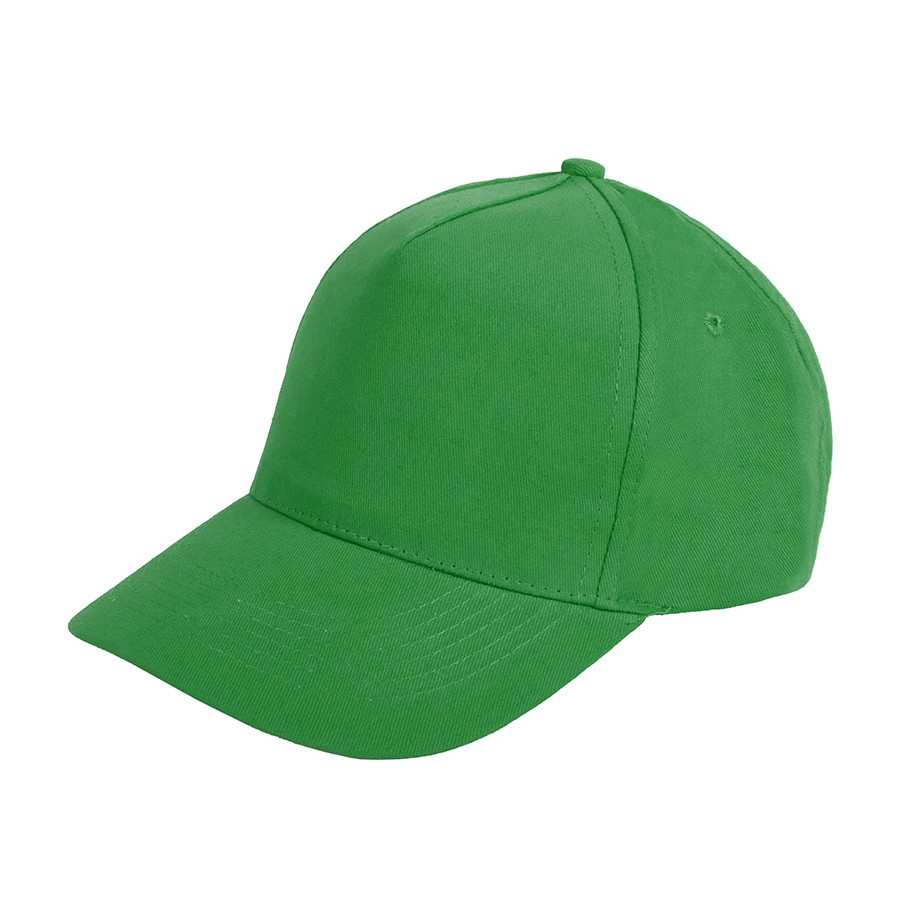 Бейсболка "Premium S", 5 клиньев, металлическая застежка;ярко-зеленый; 100% хлопок;плотность 350 г/м