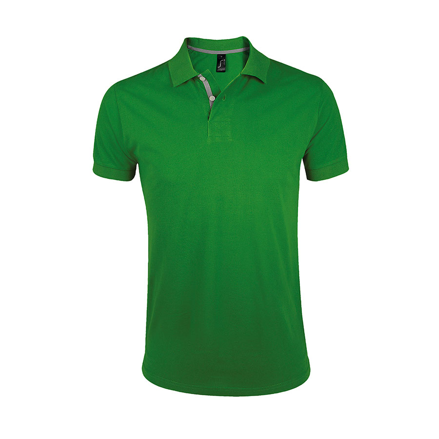 Рубашка поло мужская "Portland Men" зеленый, серый_3XL, 100% х/б, 200г/м2