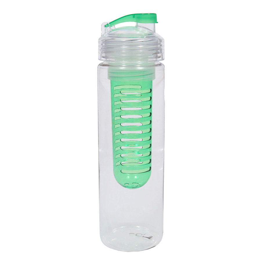 Бутылка для воды "Frutti", пластиковая, с контейнером для ягод и фруктов, 700 мл., зеленый
