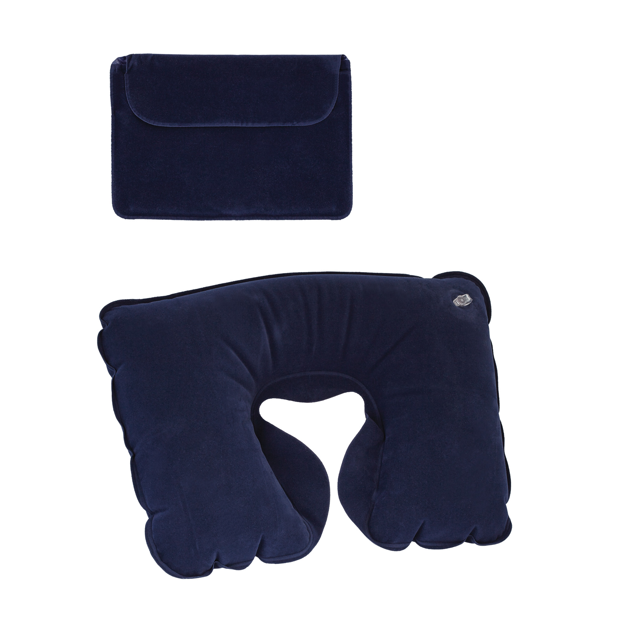 Подушка "Путешественник" надувная в чехле синий