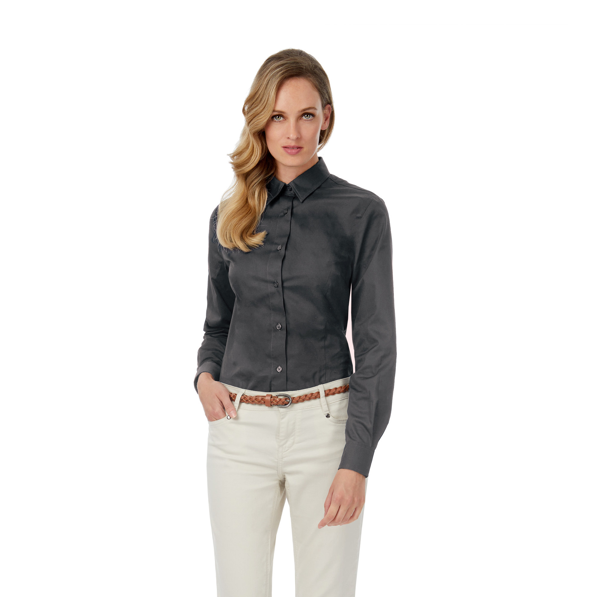 Рубашка женская с длинным рукавом Sharp LSL/women темно-серый