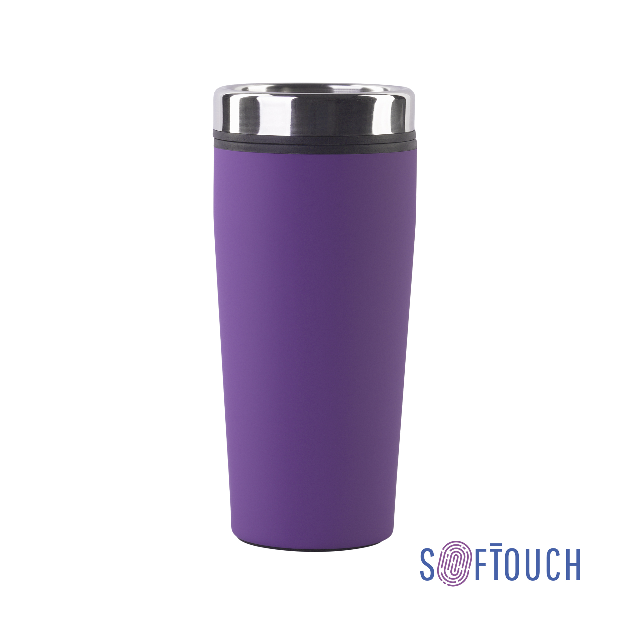 Термостакан "Европа" 500 мл, покрытие soft touch фиолетовый