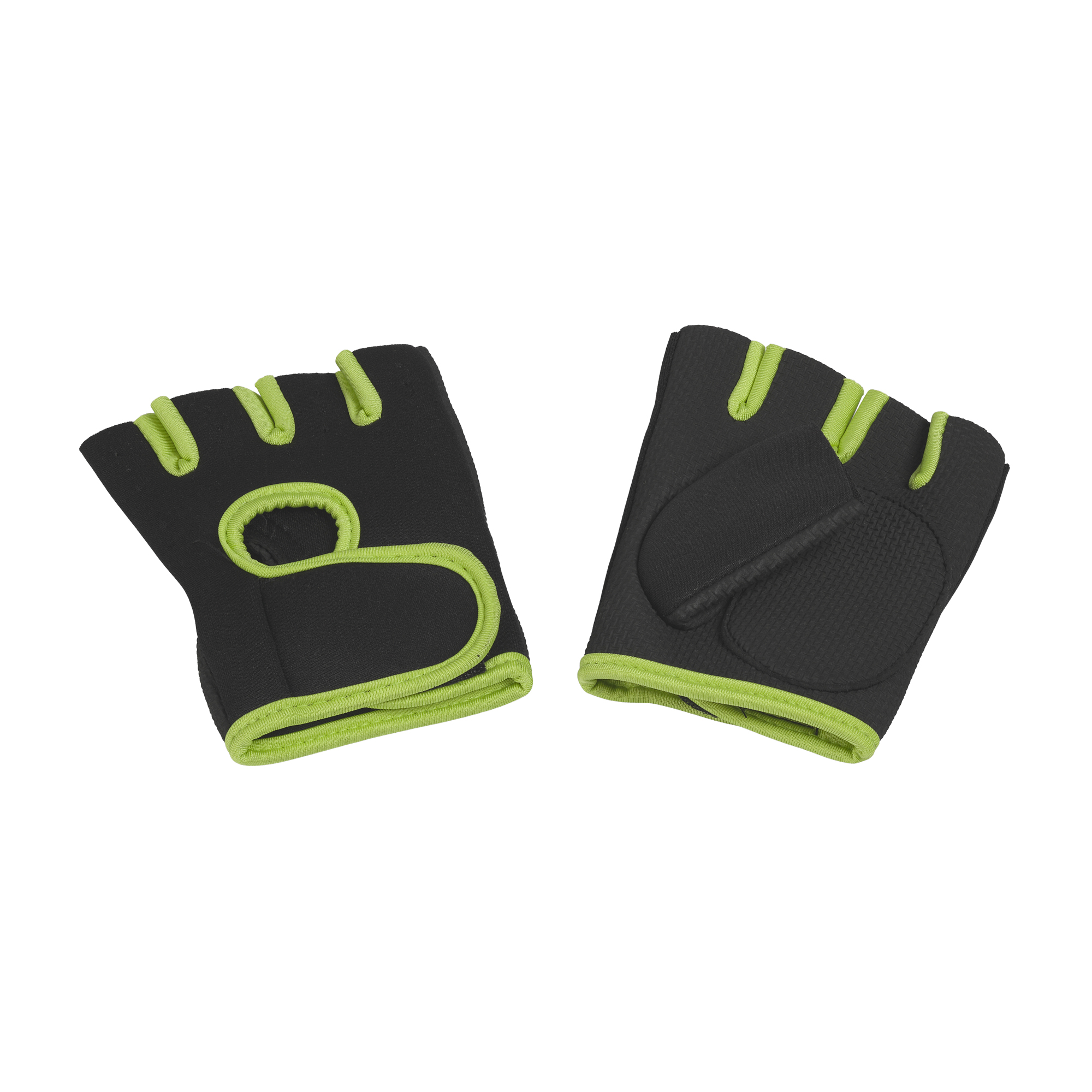 Перчатки для фитнеса "Рекорд", размер XL черный с зеленым яблоком