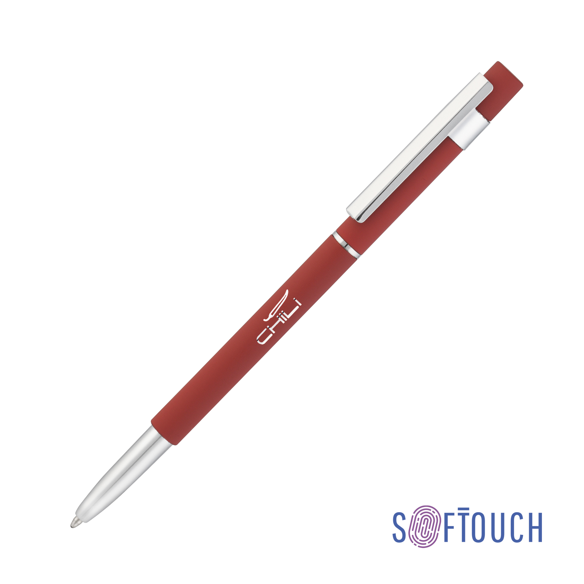 Ручка шариковая "Star", покрытие soft touch красный