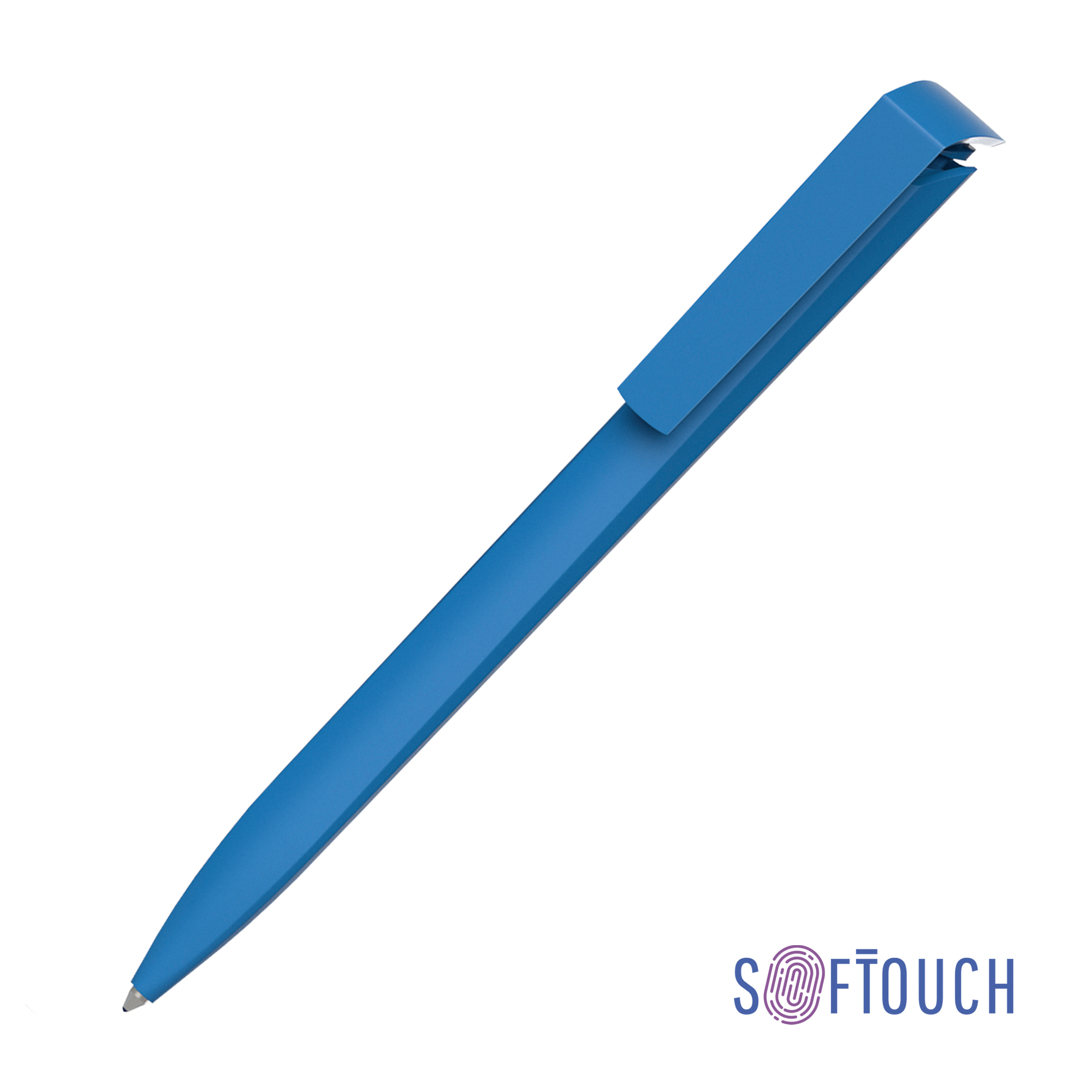 Ручка шариковая TRIAS SOFTTOUCH голубой