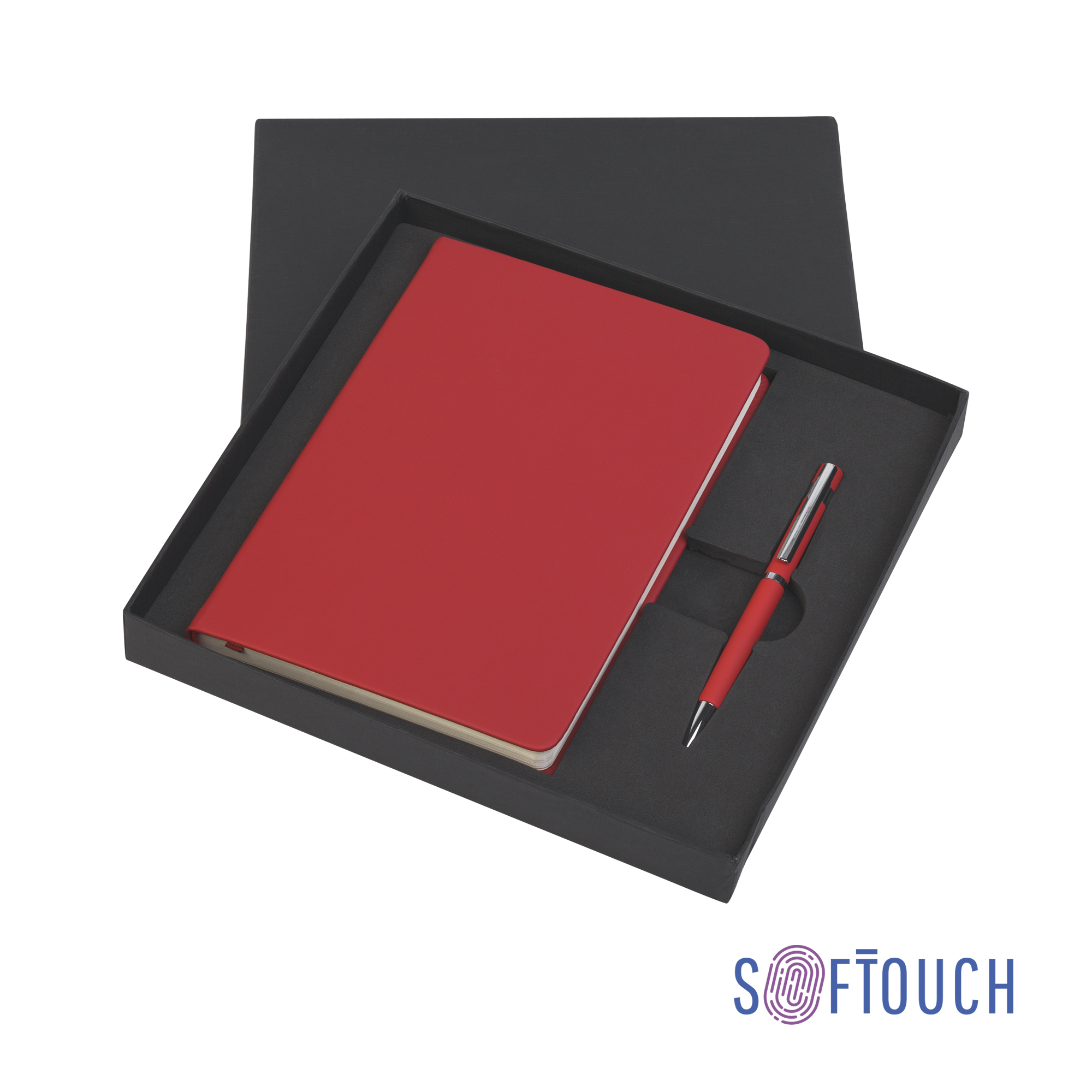 Подарочный набор "Парма", покрытие soft touch красный