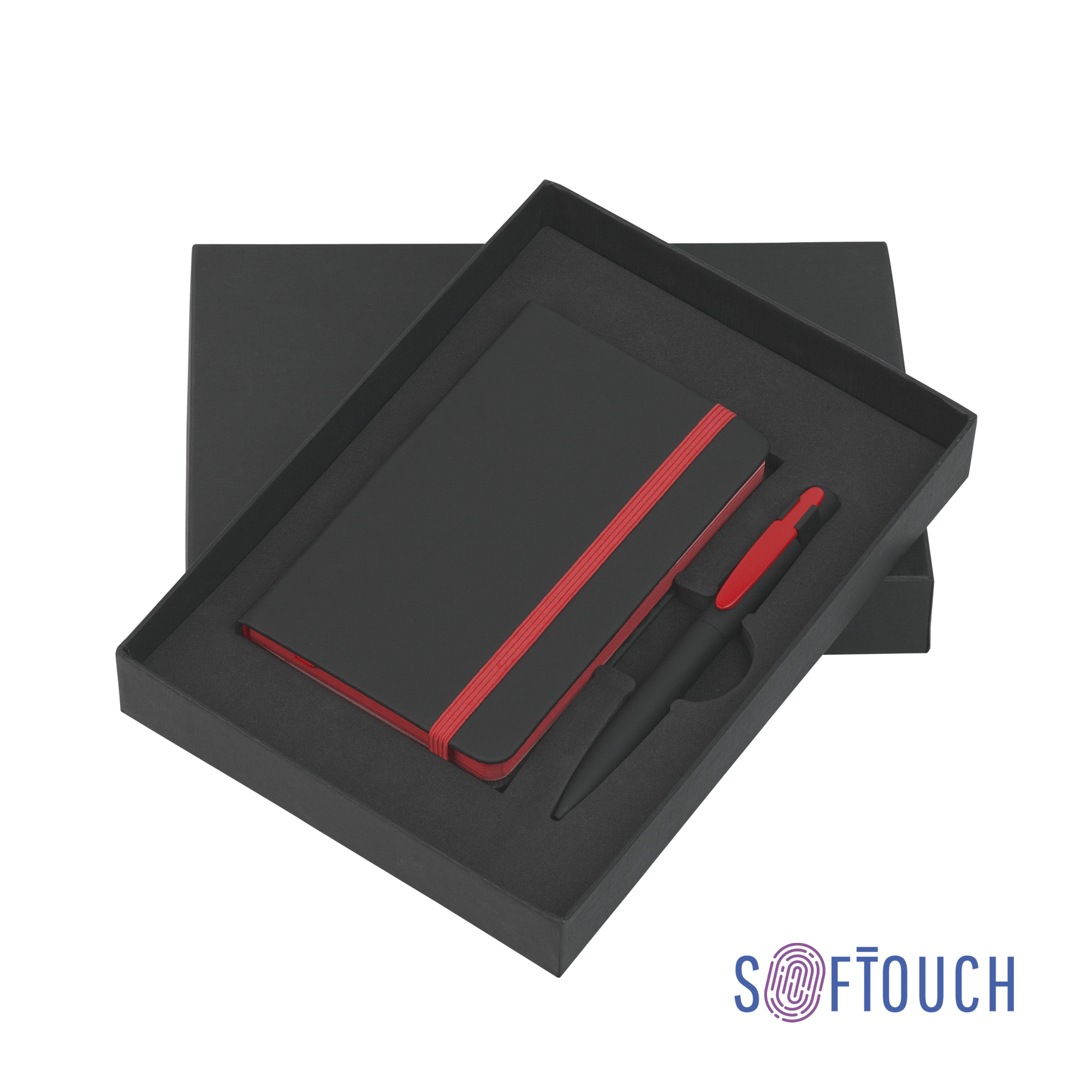 Набор подарочный "Таранто", покрытие soft touch# черный с красным