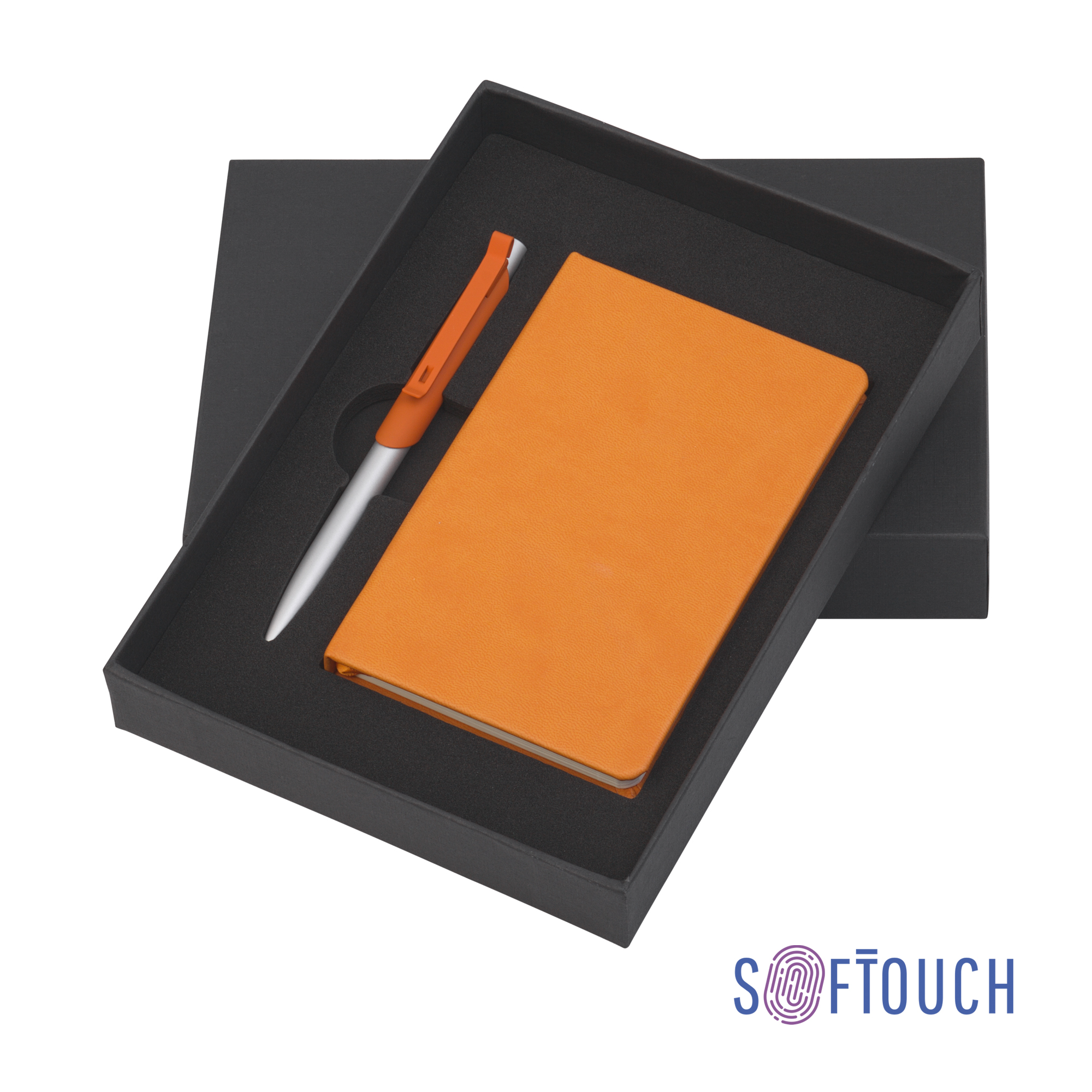 Подарочный набор "Корсика", покрытие soft touch оранжевый