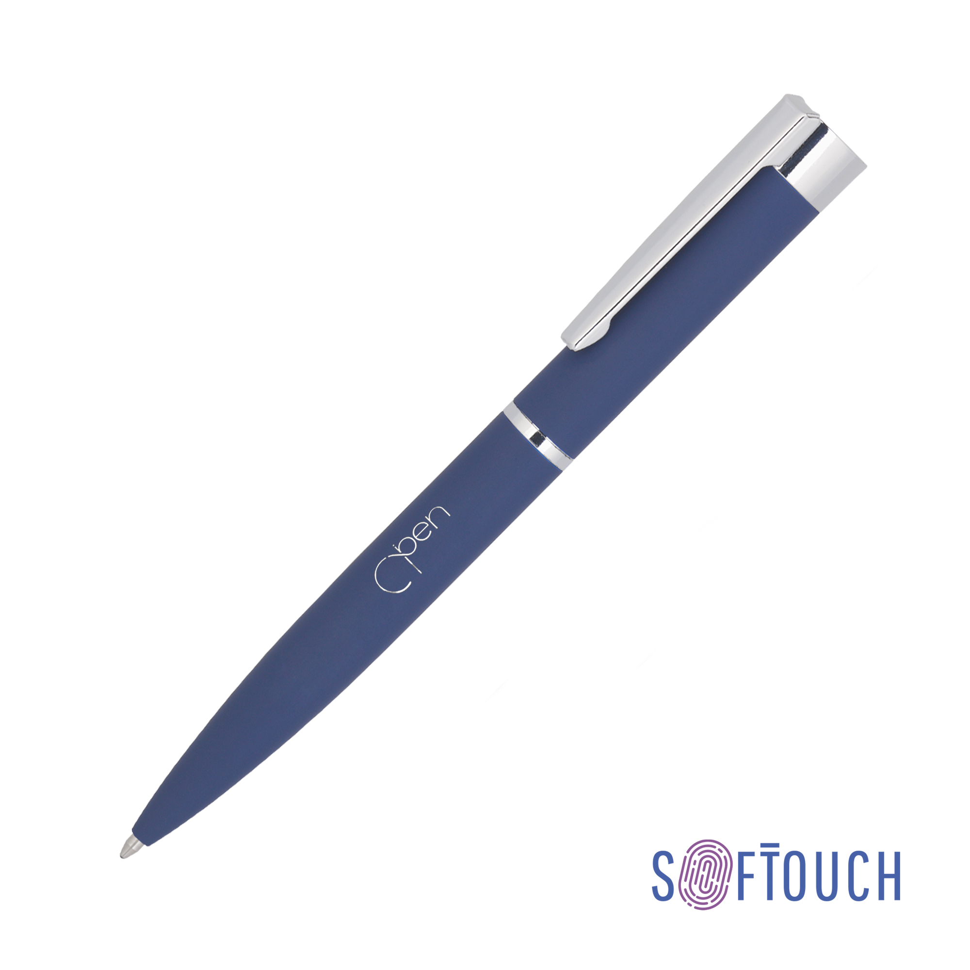 Ручка шариковая "Alice", покрытие soft touch темно-синий