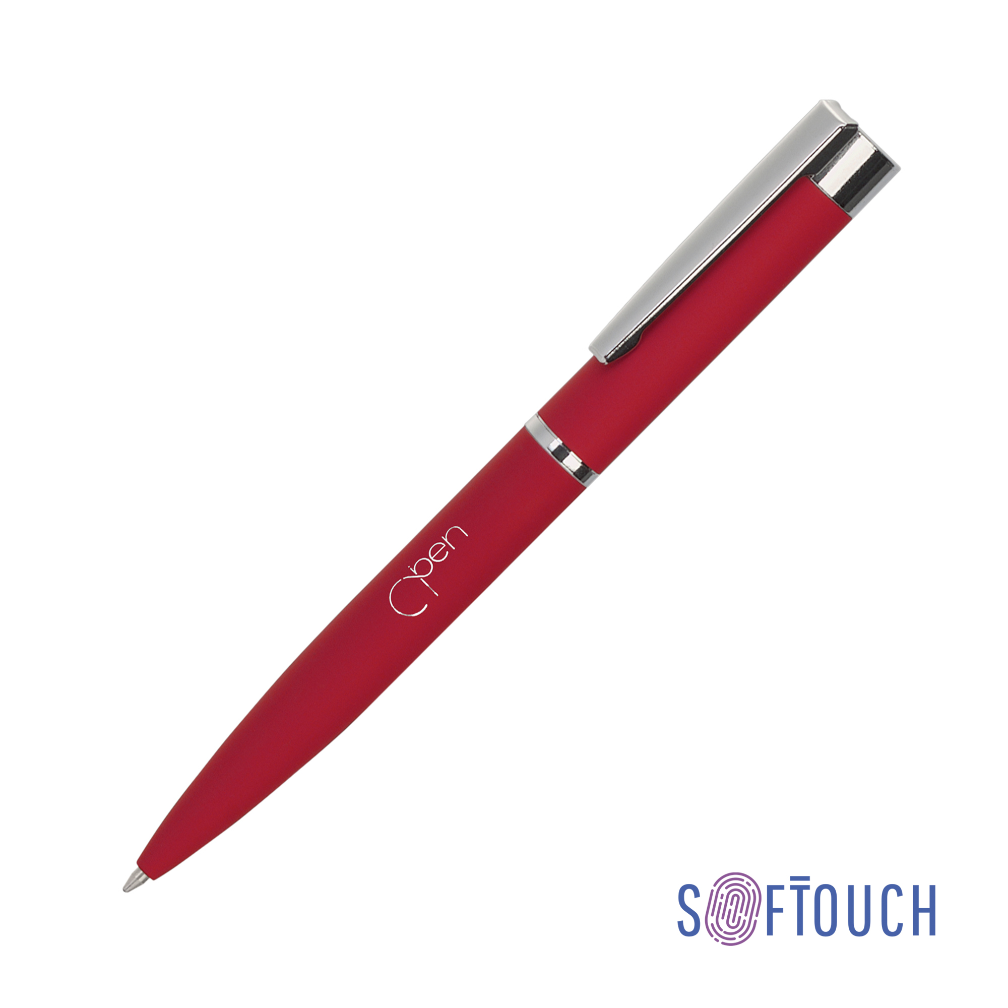 Ручка шариковая "Alice", покрытие soft touch красный