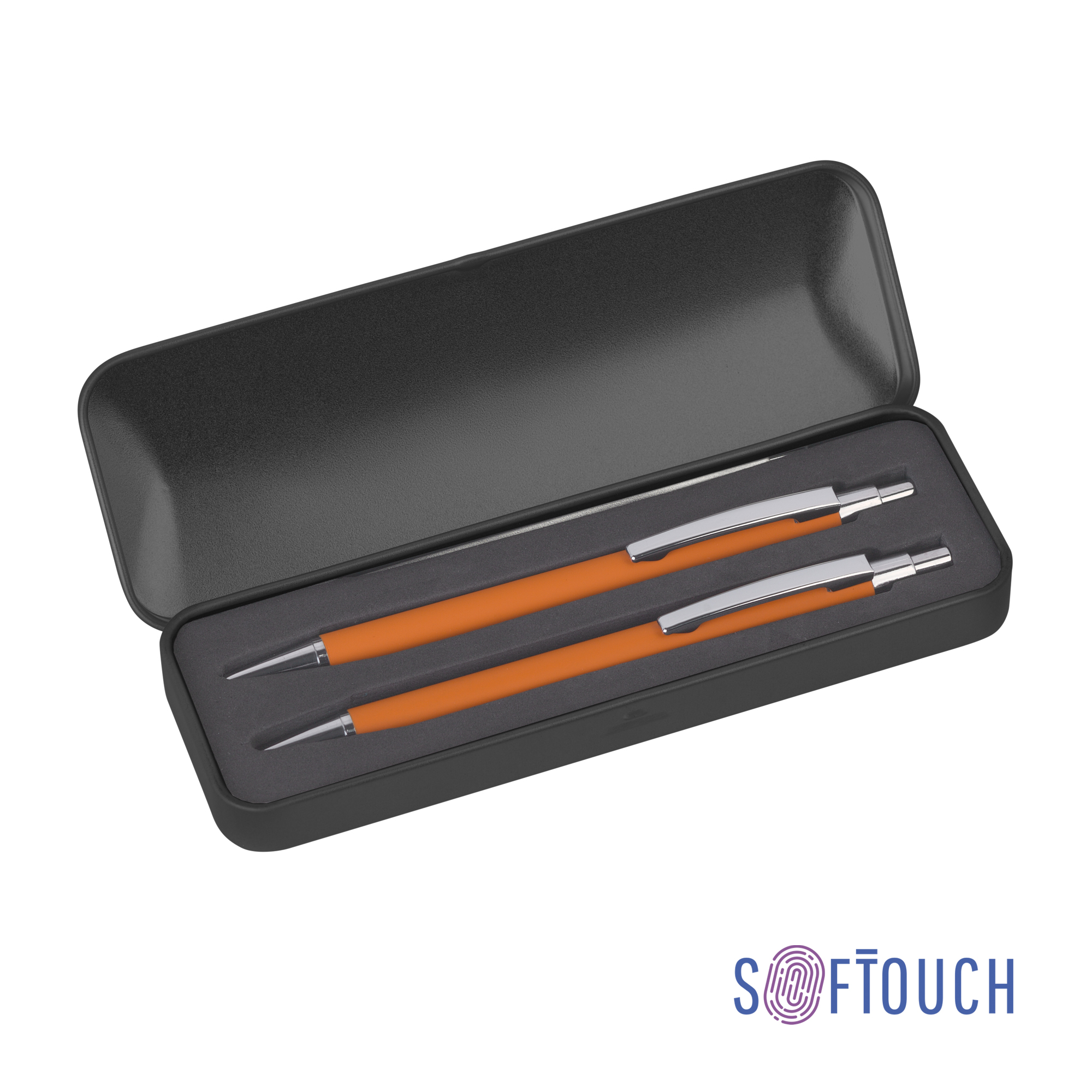 Набор "Ray" (ручка+карандаш), покрытие soft touch оранжевый