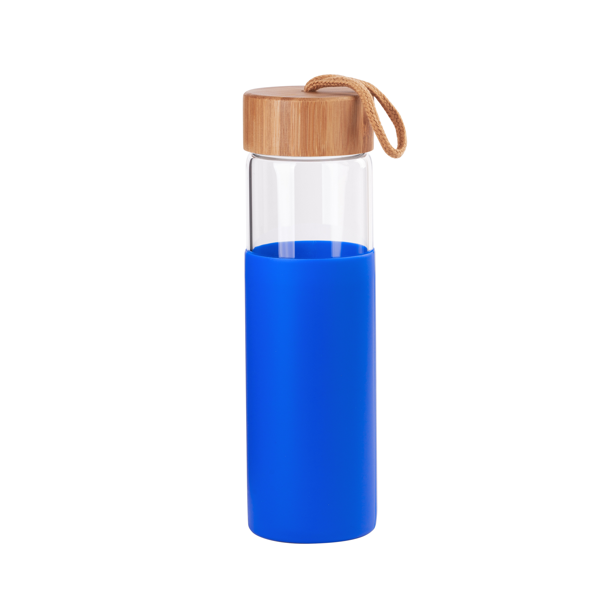 Бутылка для воды "Wellness" 0,6 л в силиконовом чехле синий