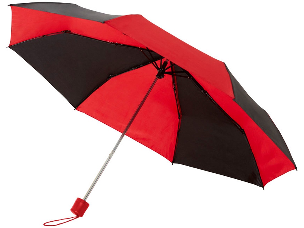 Зонт Spark 21" трехсекционный механический, черный/красный