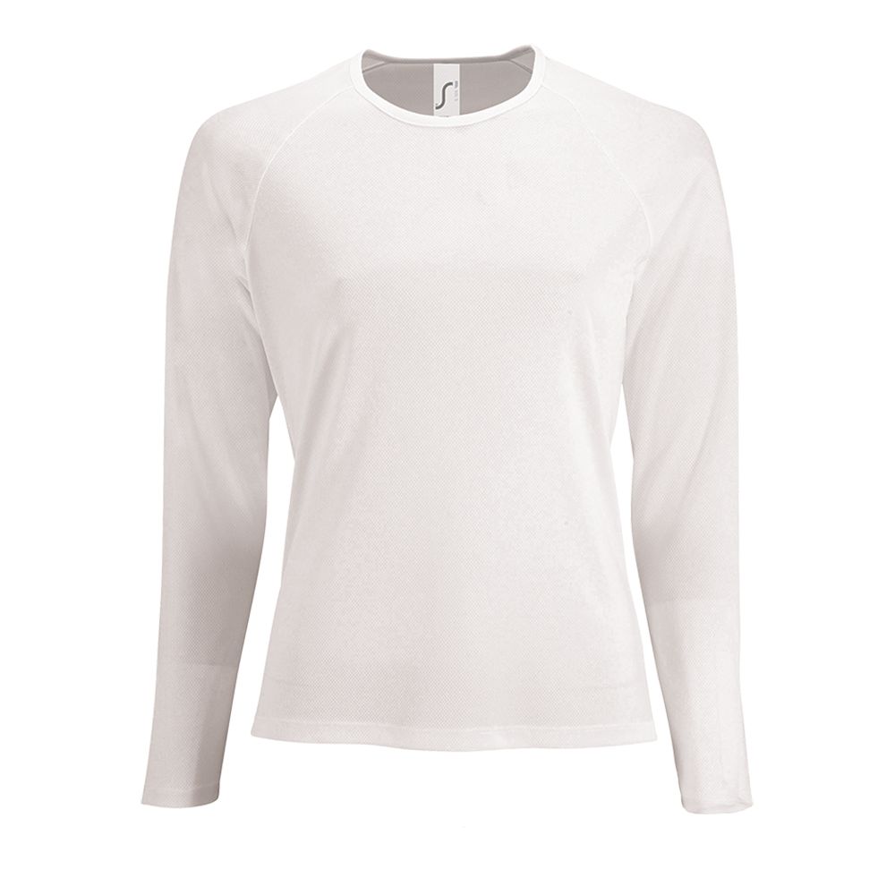 Футболка с длинным рукавом Sporty LSL Women белая, размер XS