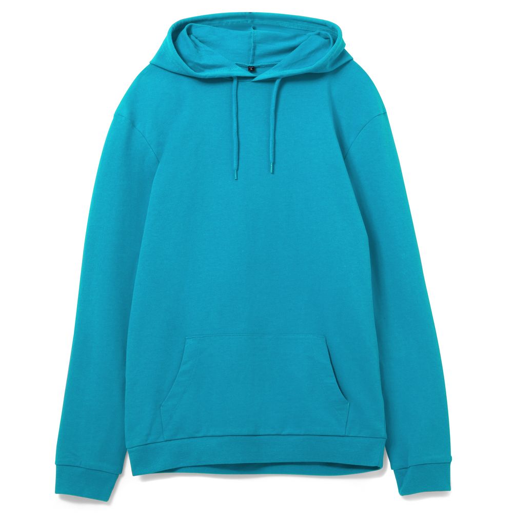 Толстовка с капюшоном унисекс Hoodie, бирюзовая, размер L