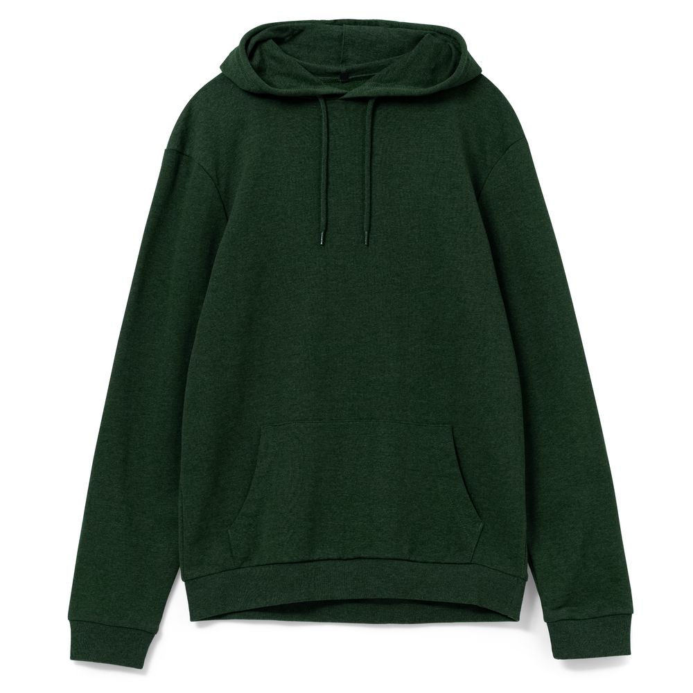 Толстовка с капюшоном унисекс Hoodie, темно-зеленая, размер L