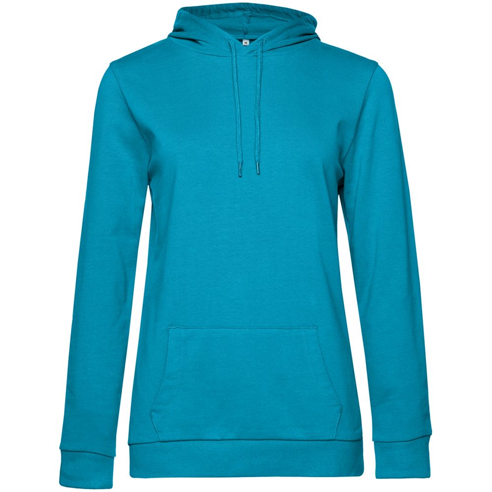 Толстовка с капюшоном женская Hoodie, бирюзовая, размер L