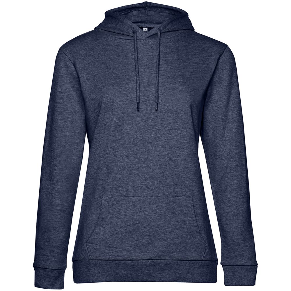 Толстовка с капюшоном женская Hoodie, синий меланж, размер L