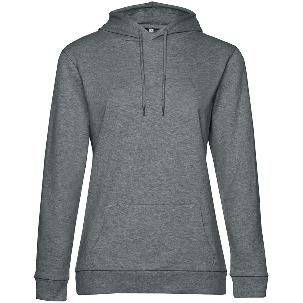Толстовка с капюшоном женская Hoodie, темно-серый меланж, размер L