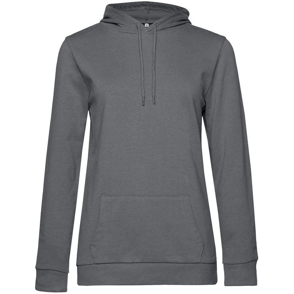 Толстовка с капюшоном женская Hoodie, серая (стальная), размер L