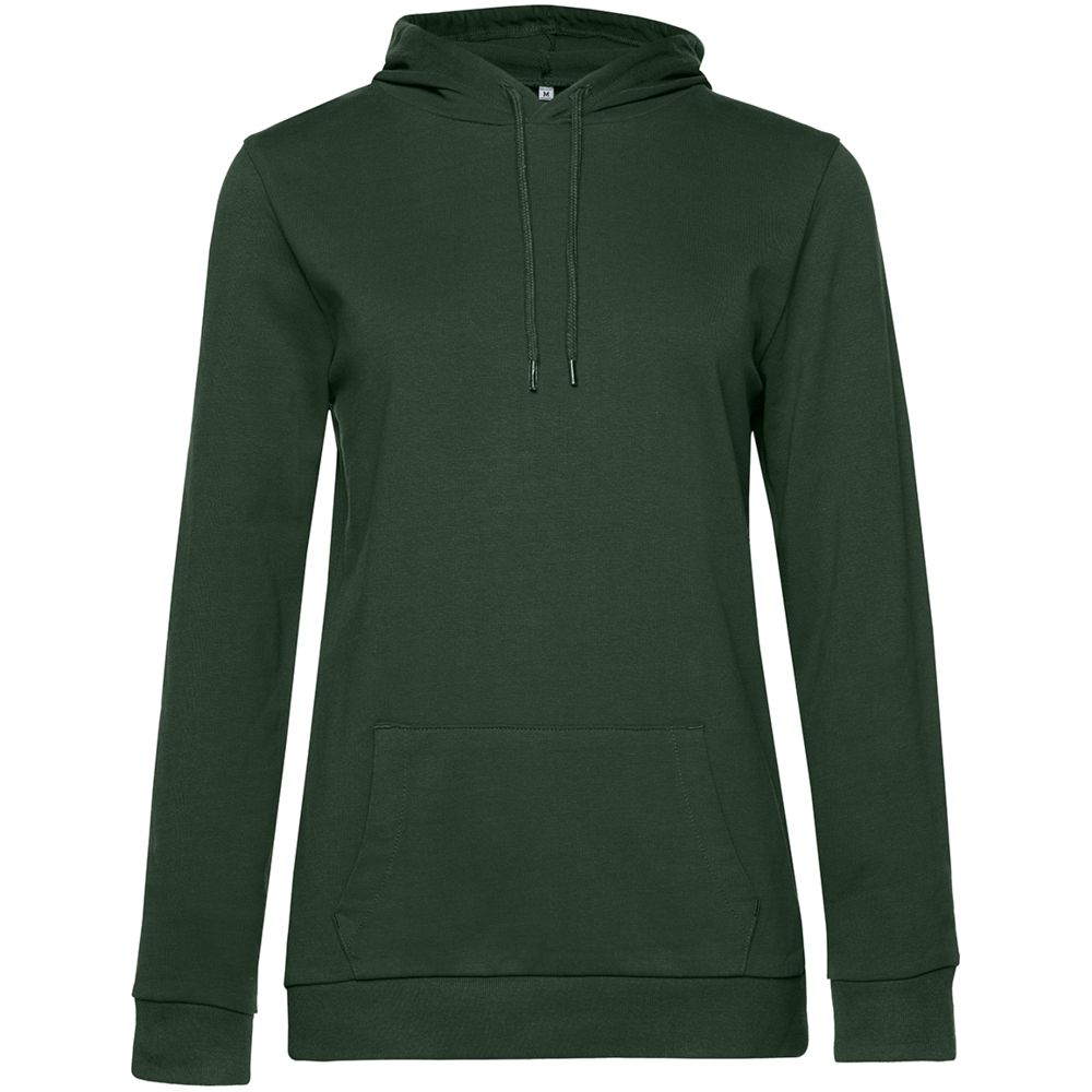 Толстовка с капюшоном женская Hoodie, темно-зеленая, размер L