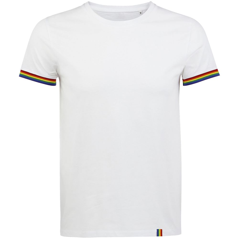 Футболка мужская Rainbow Men, белая с многоцветным, размер 3XL