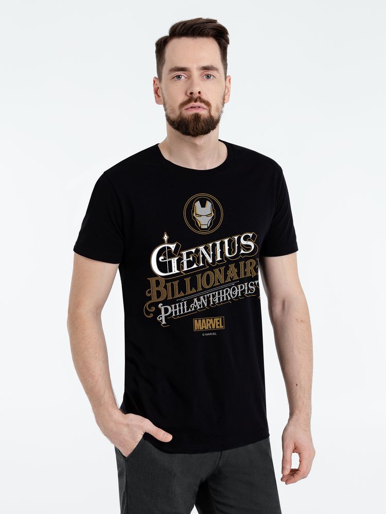 Футболка Tony Stark Genius, черная, размер S