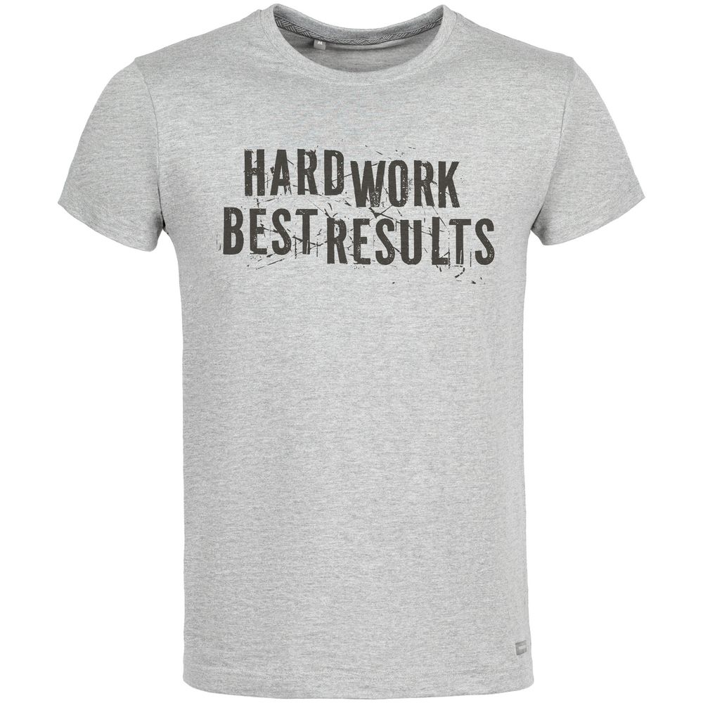 Футболка Hard Work. Best Results, серый меланж, размер S