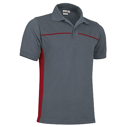 Cпортивная рубашка поло THUNDER (серая), Красный PP