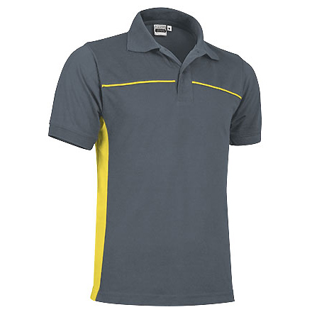 Cпортивная рубашка поло THUNDER (серая), Желтый KK, M