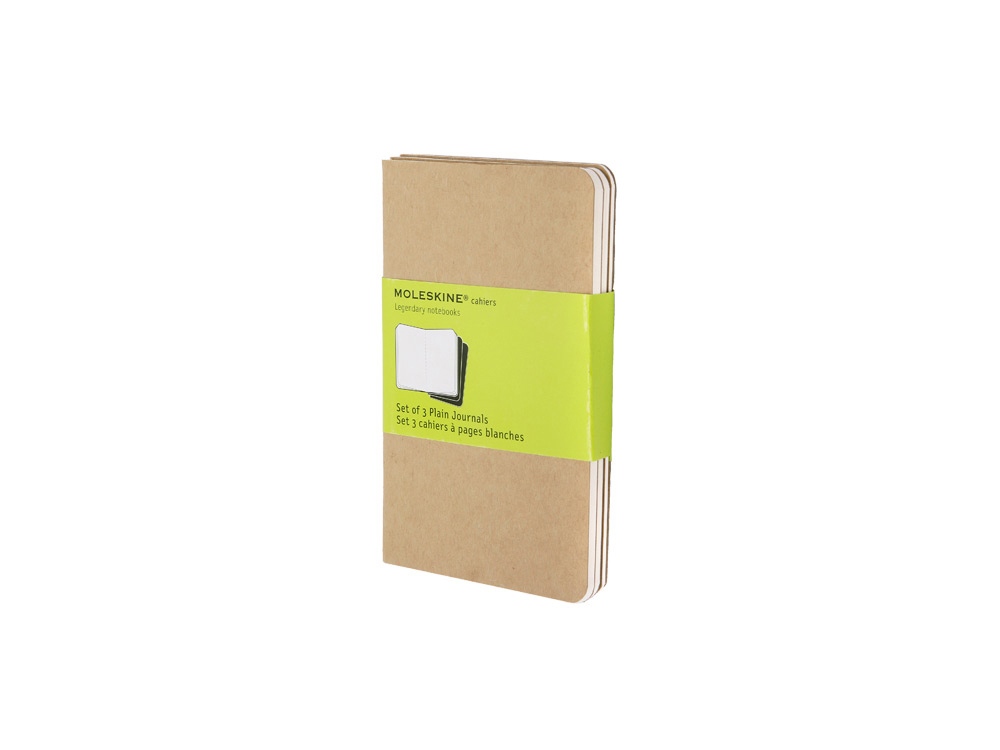 Записная книжка Moleskine Cahier (нелинованный, 3 шт.), Pocket (9х14см), бежевый