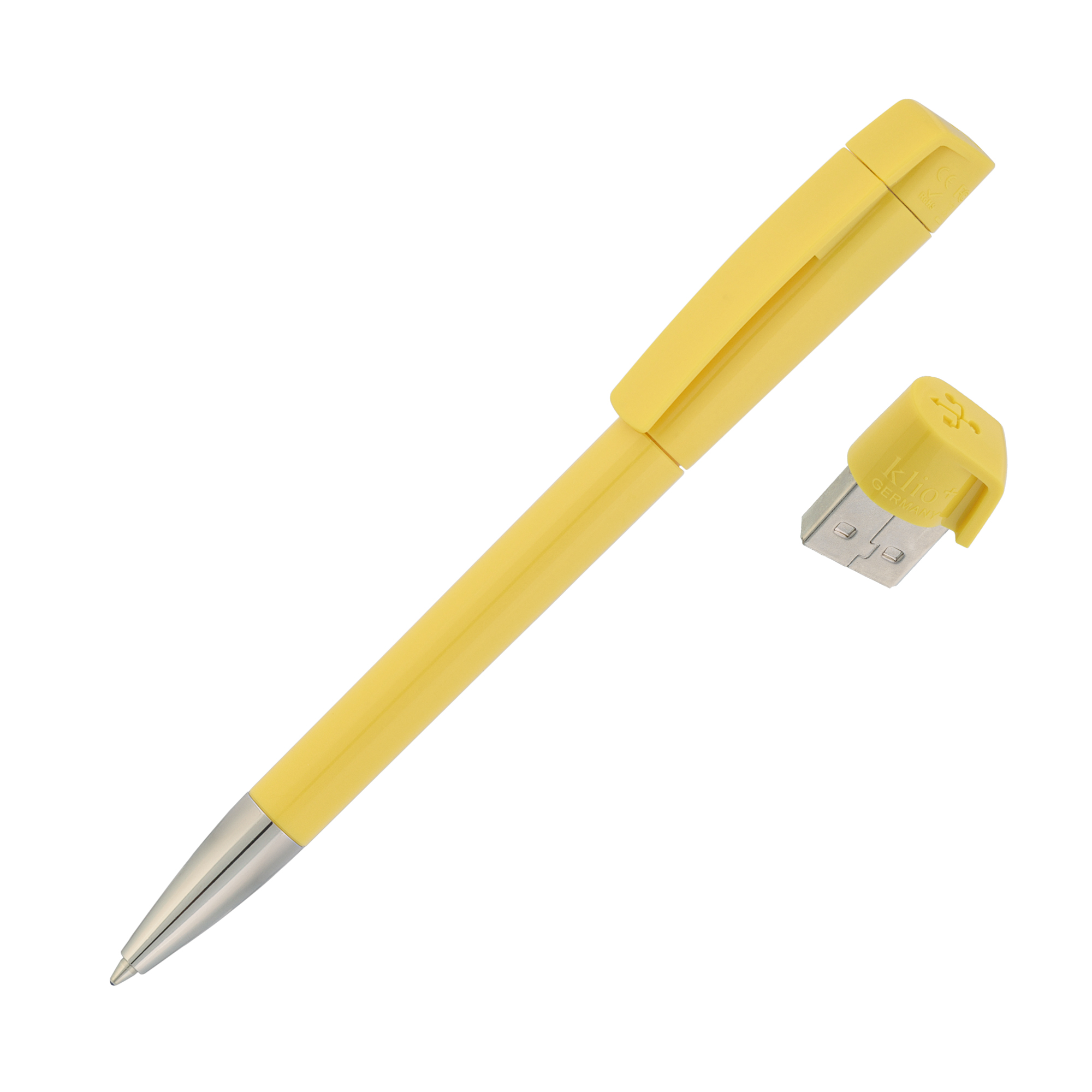 Ручка с флеш-картой USB 8GB «TURNUS M» желтый