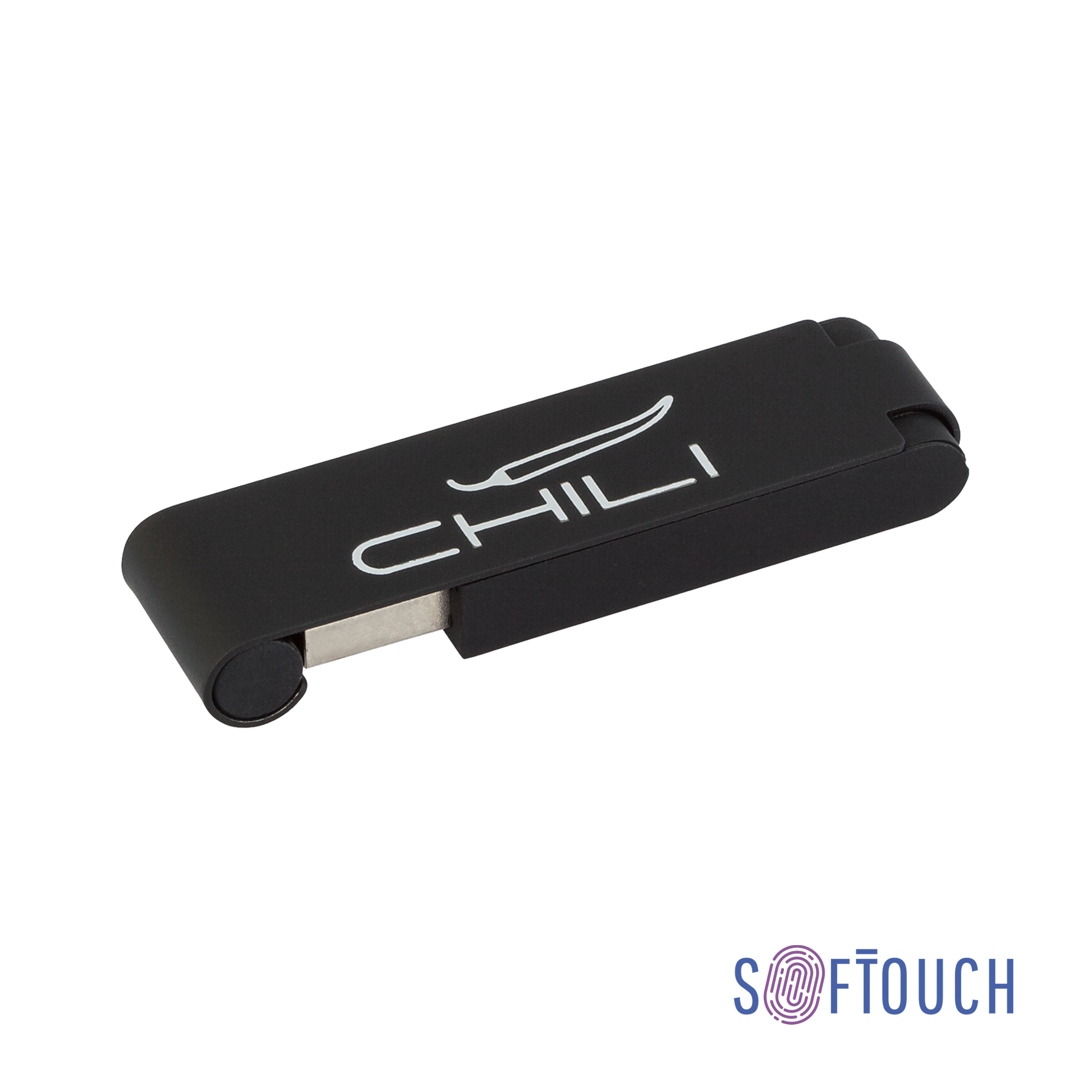 Флеш-карта "Case" 8GB, покрытие soft touch черный