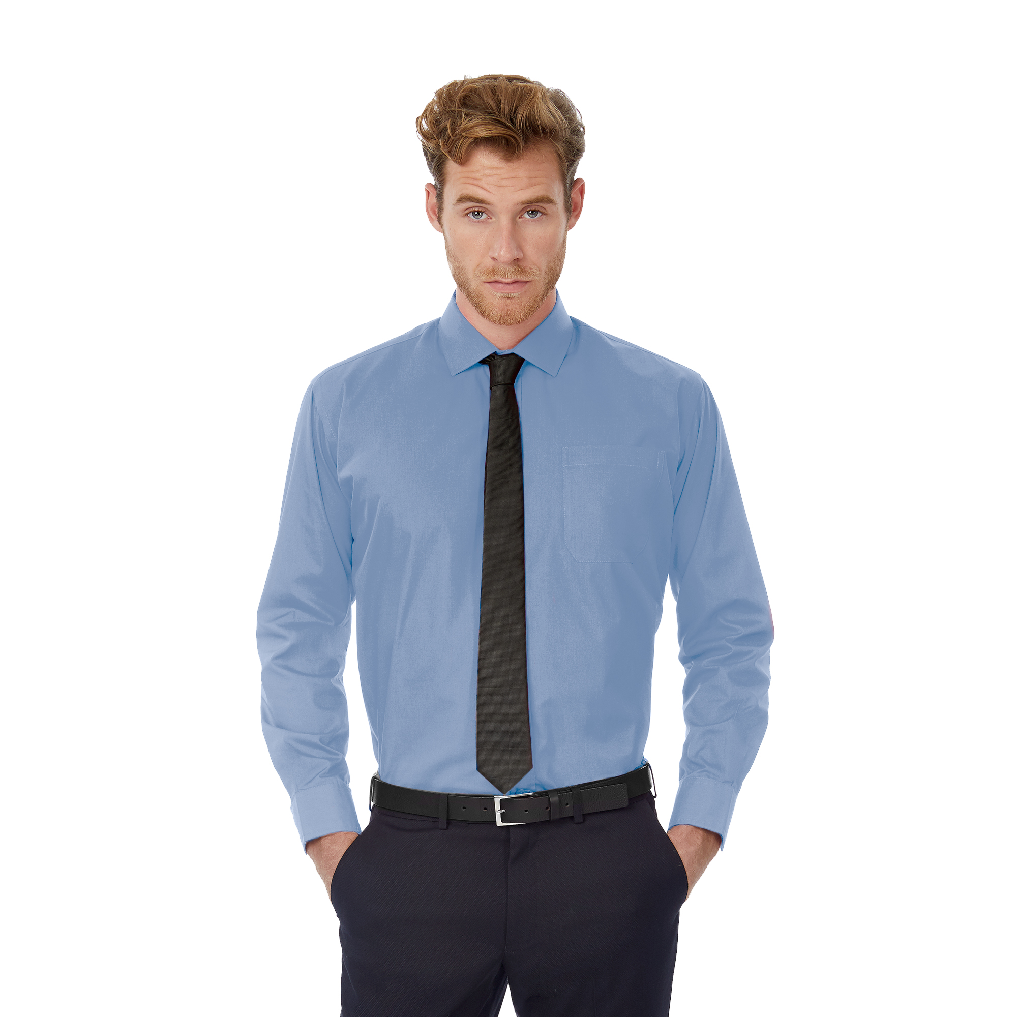 Рубашка мужская с длинным рукавом Smart LSL/men корпоративный голубой