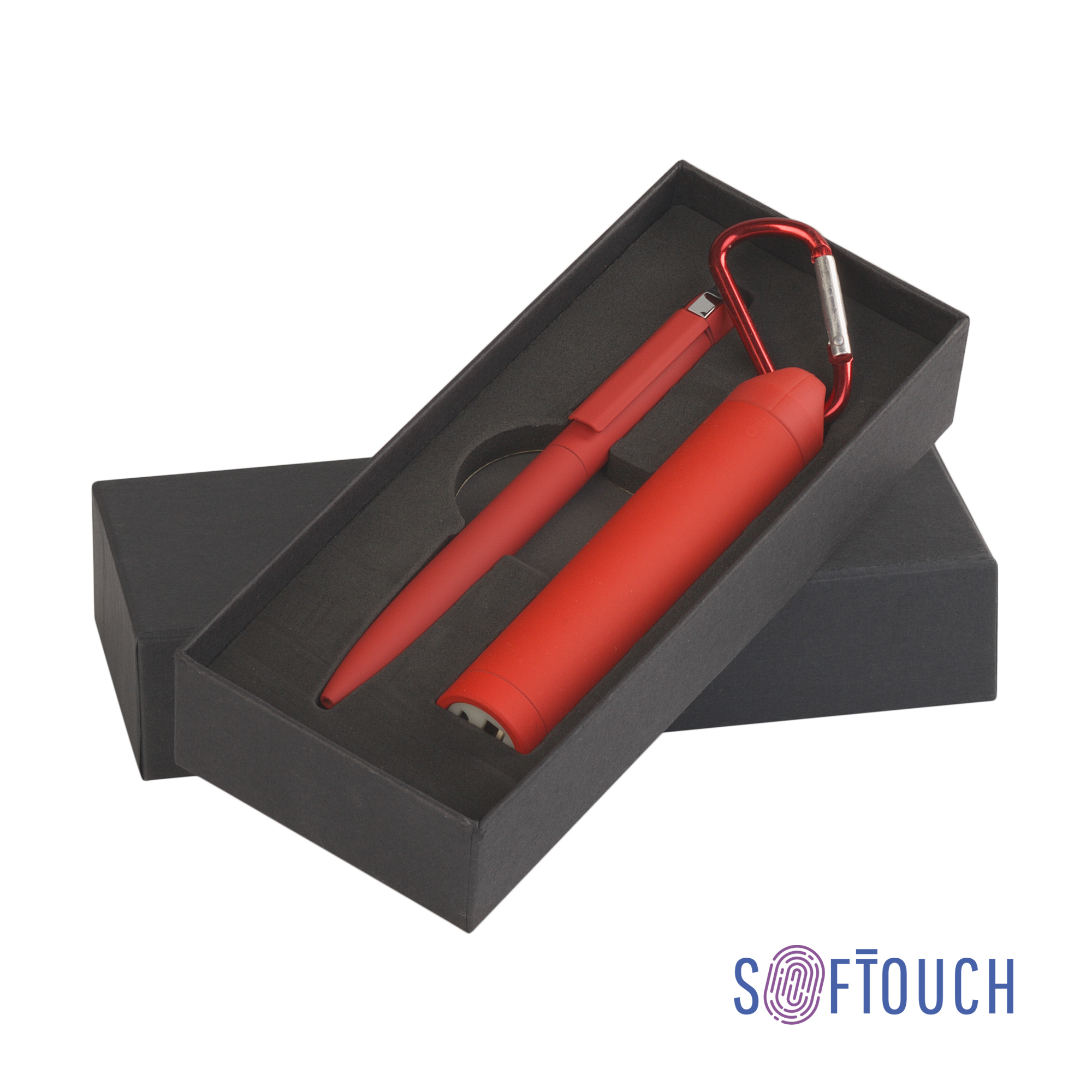 Набор ручка + зарядное устройство 2800 mAh в футляре, покрытие soft touch