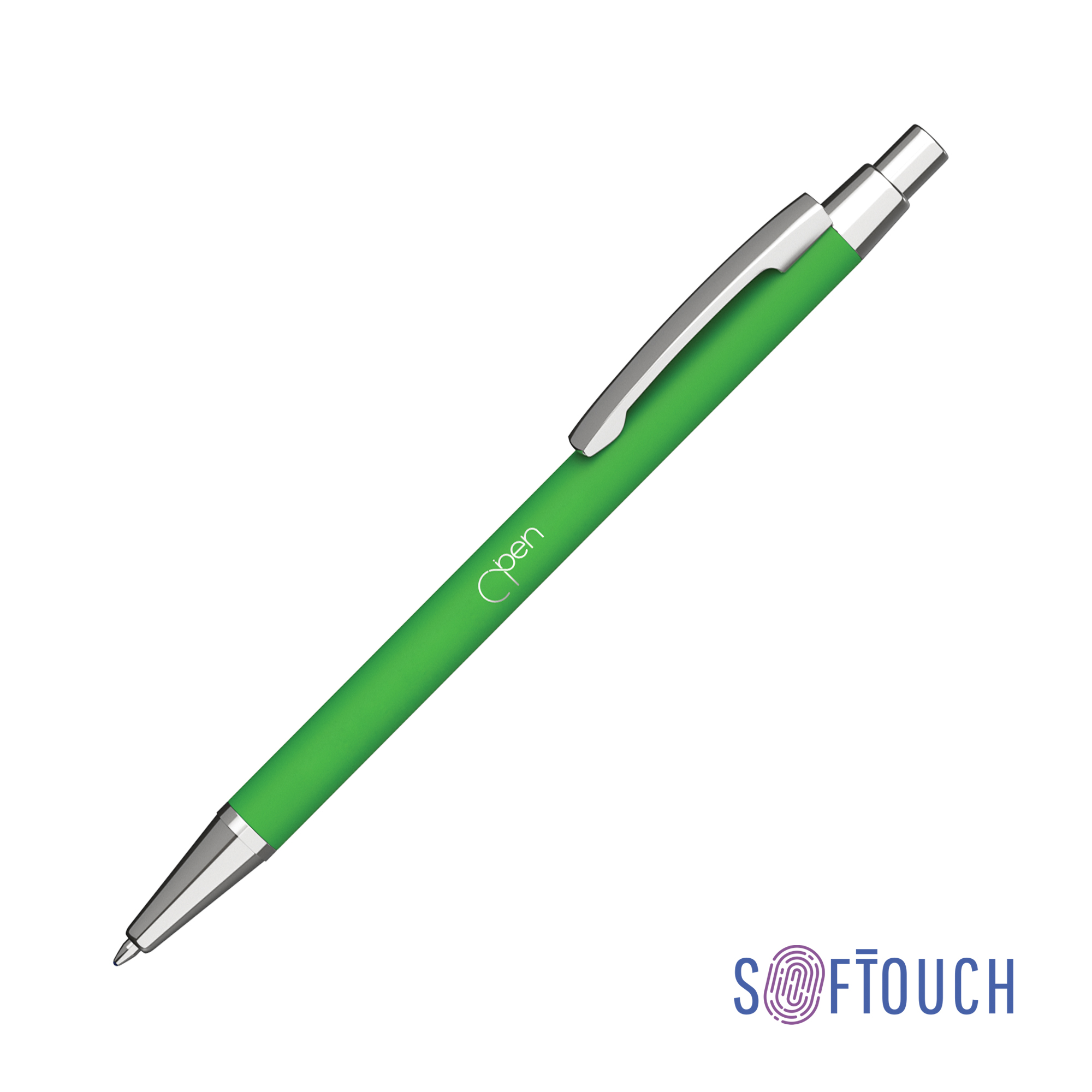 Ручка шариковая "Ray", покрытие soft touch зеленое яблоко